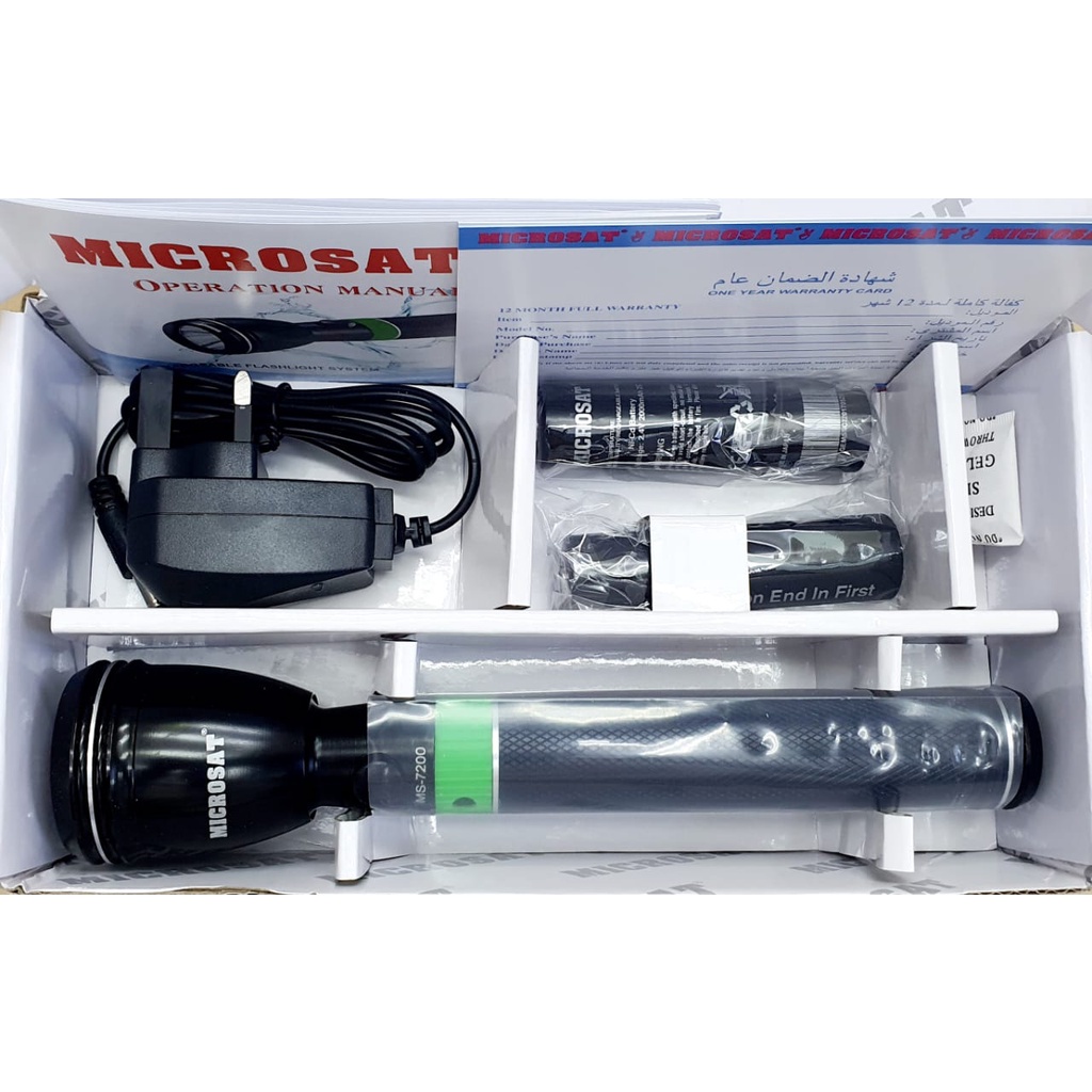 Rechargeable LED Torchlight/Lampu Suluh ( MS-7300) 3 Batteries One ...