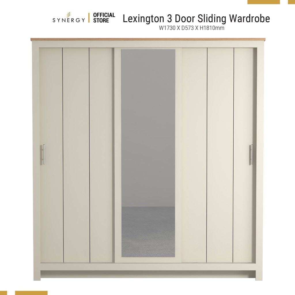 Lexington 3 door sliding deals wardrobe with mirror