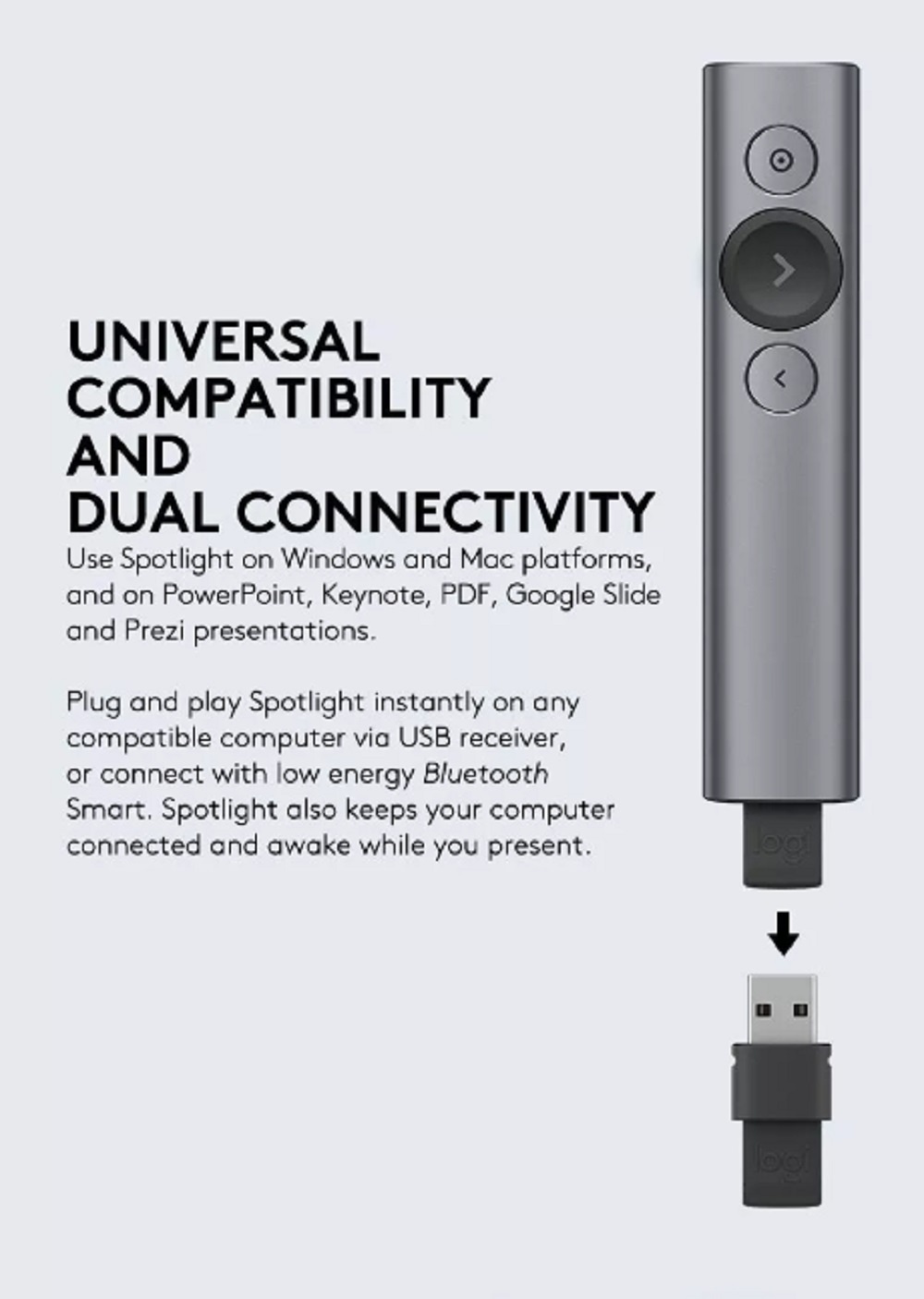 Logitech Spotlight Presentation Remote - Universal Wireless ...