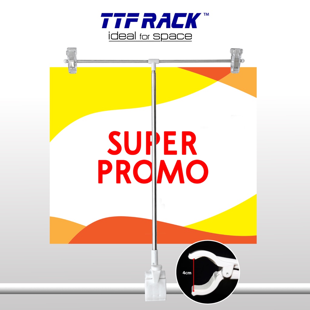 TTF Rack™ (CP10C) Poster Display Clip T-Holder Display Brochures Sign ...