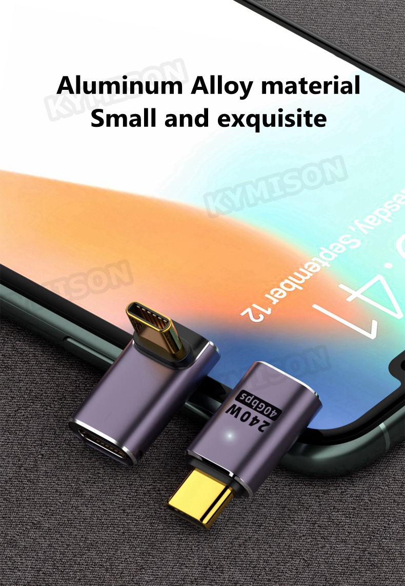 USB 4.0 PD 240W 8K 60Hz Charger 40Gbps High Speed USB C OTG U-Shape Straight Angle Male Female