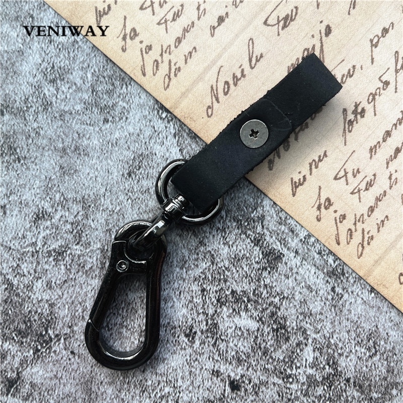 Custom Strap Keychain Genuine Leather Key Cord Heavy Metal Keyring ...