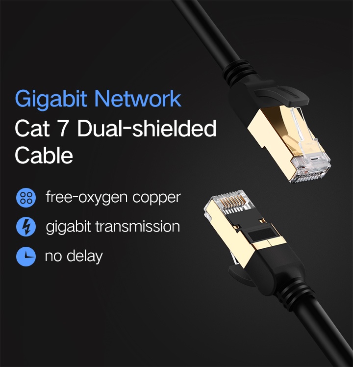 UGREEN Cat7 Ethernet Network Cable for Router Laptop Cable RJ45 10Gbps(  Round Cable)