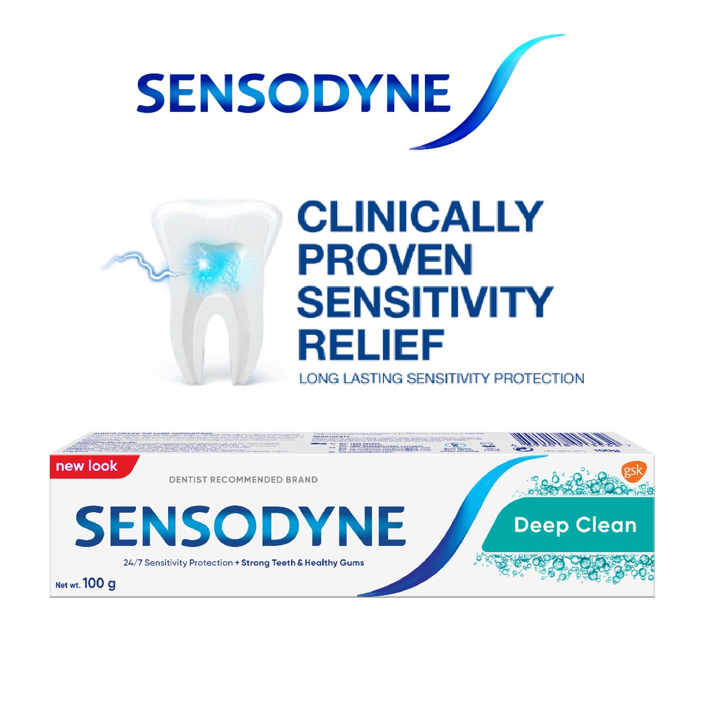 Sensodyne Toothpaste Deep Clean, 24h Sensitivity Protection, Helps ...