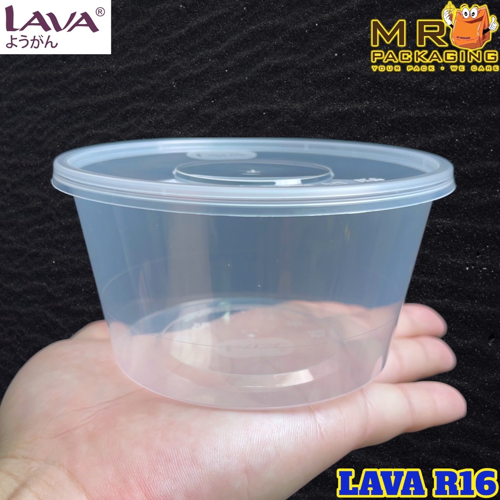 LAVA R12 R16 Round Container With Lid ( 50sets± ) R 12 16 oz Disposable ...
