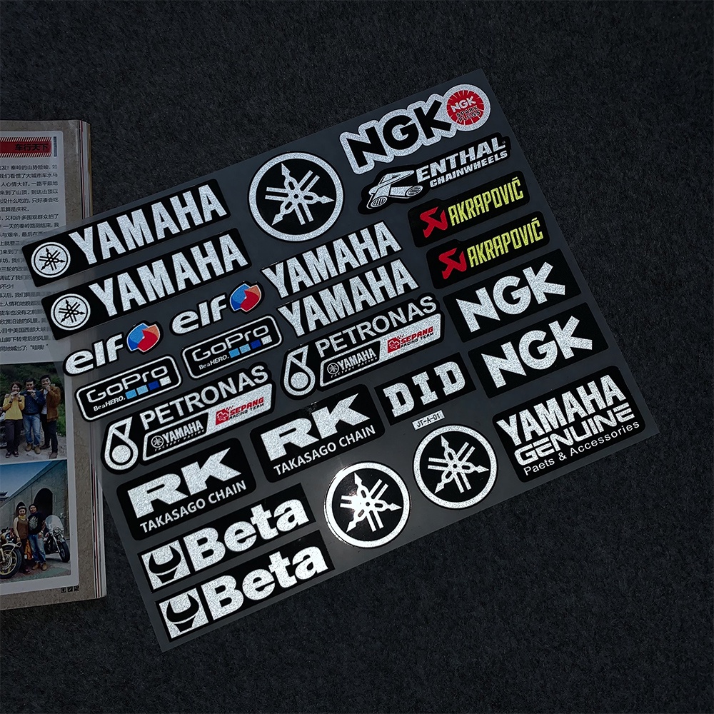 Yamaha Reflective Sticker Emblem Badge Motorcycle Scooter Bike Stickers ...
