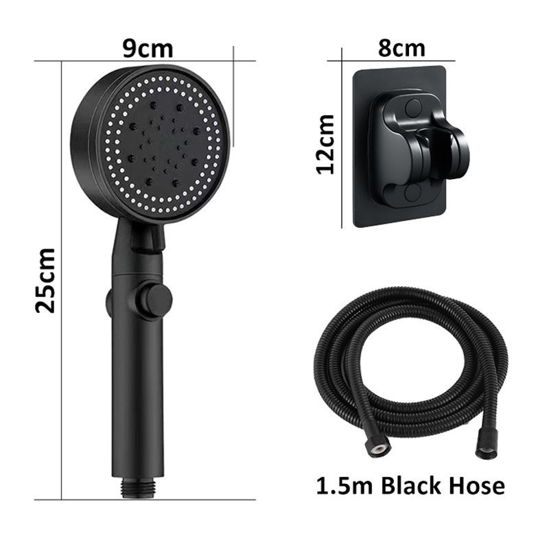 Shower Head Water Saving Black 5 Mode Adjustable High Pressure Shower ...