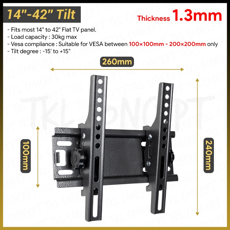 Tkl Tv Bracket Adjustable Tilt Universal Tv Wall Mount