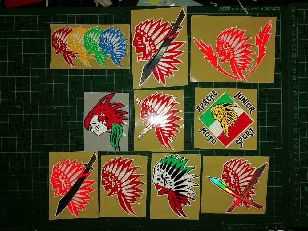 [Ready Stock]Apachee design / Apachee Pedang & Daun sticker cutting ...