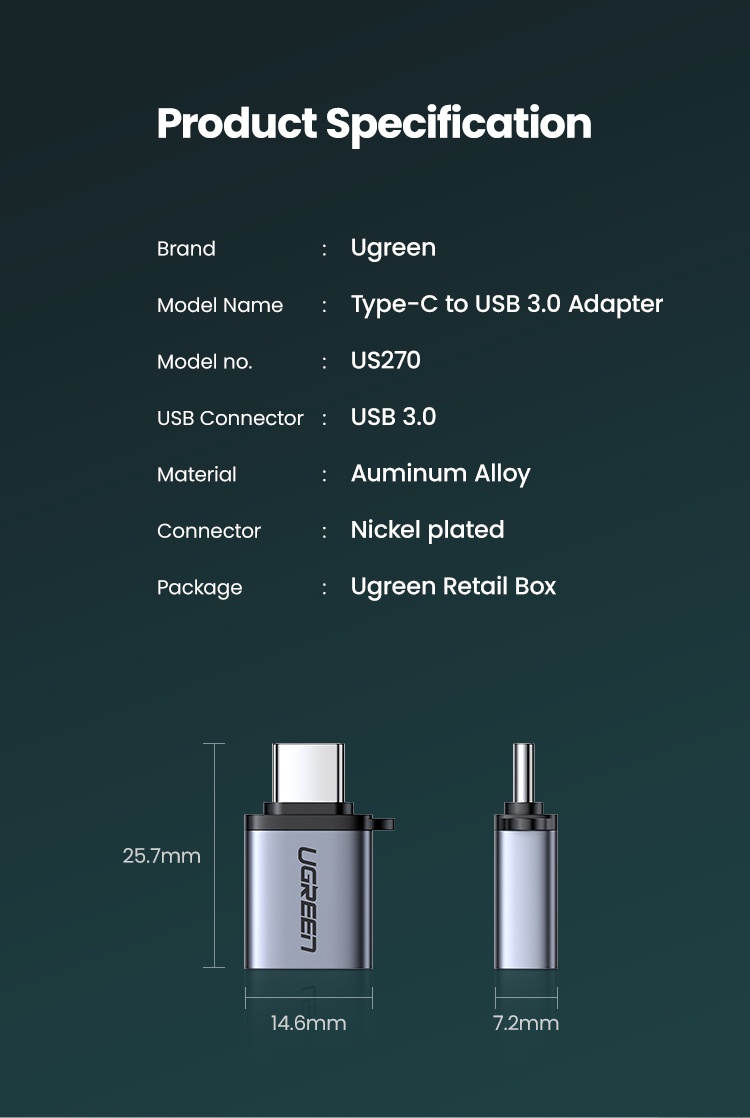 UGREEN Type C to USB 3.0 Adapter with OTG | Shopee Malaysia
