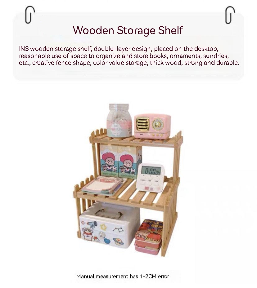 Ready Stock Rak Buku Desktop Rak Kayu Wood Bookshelf Buluh Bamboo Shelf ...