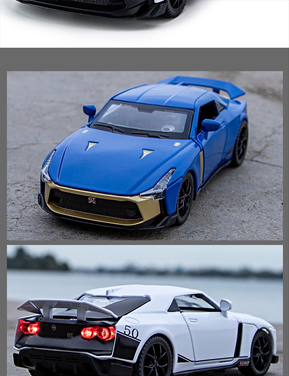 【RUM】1:32 Scale Nissan GT-R50 Alloy Car Model Light & Sound Effect ...