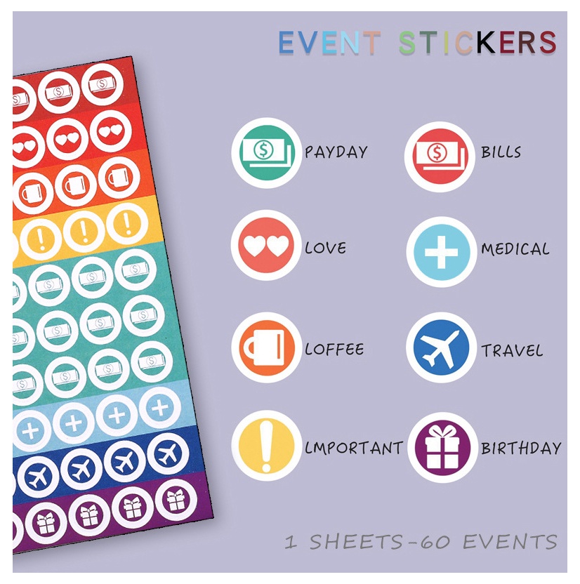 Budget Label Sticker Cash planner diary notebook Journal Schedule book ...