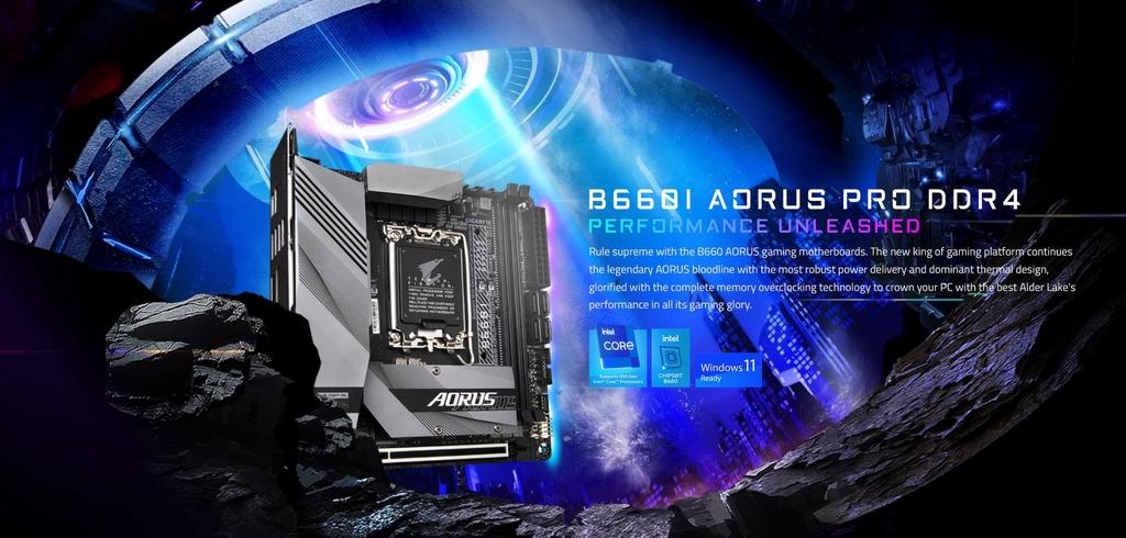 Gigabyte B660I AORUS PRO DDR4 Mini-ITX Gaming Motherboard + Intel 12th ...