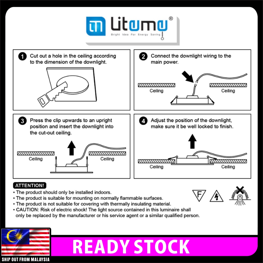 PlatMart-[READY STOCK] BUY 1 FREE 1 !! [SIRIM] LITEME [12W/18W] [6.5