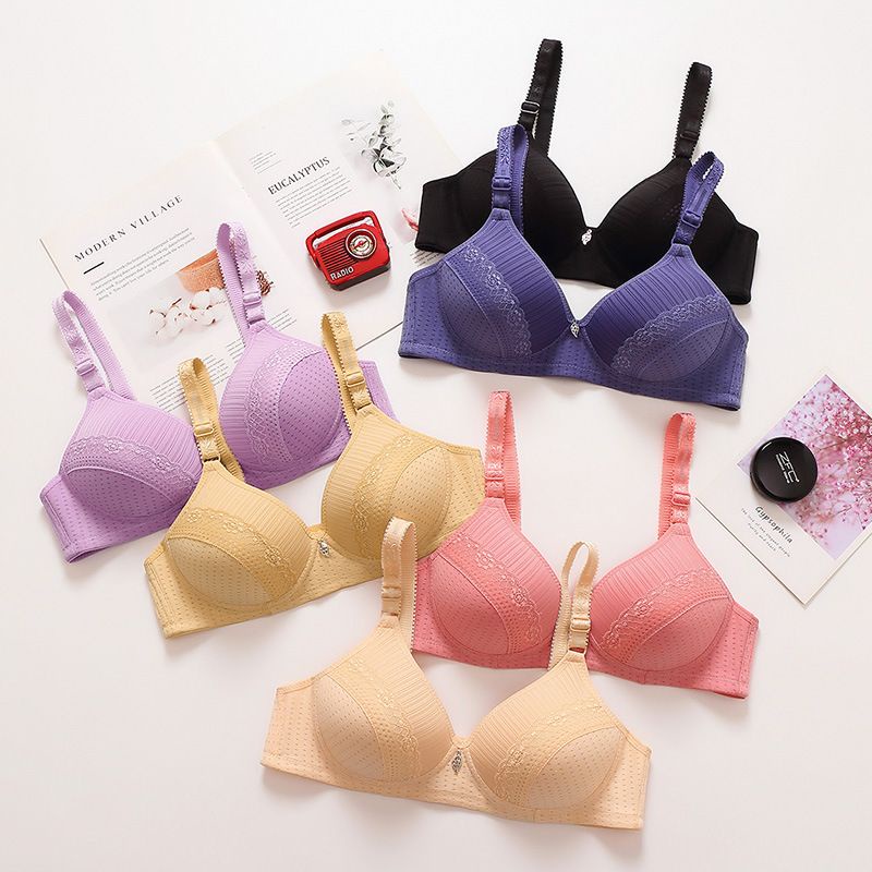 Malaysia ready stock️] S0045 Cotton wireless bra size 36-42 thin sponge  nipis 3 hook baju dalam wanita xde besi B cup