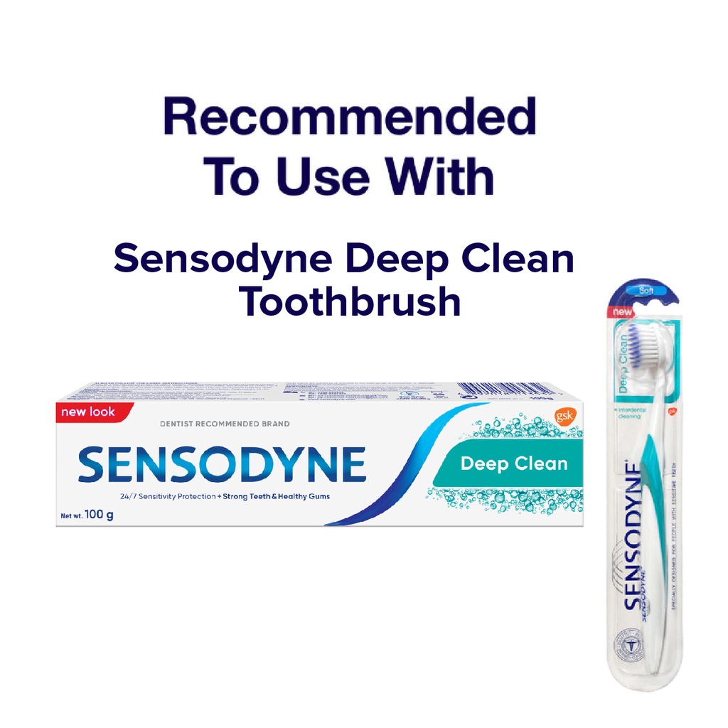 Sensodyne Toothpaste Deep Clean, 24h Sensitivity Protection, Helps ...