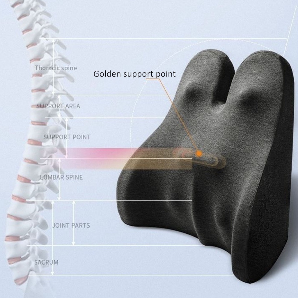 Memory Foam Lumbar Support Pillow Multi-Function Orthopedic Cushion For