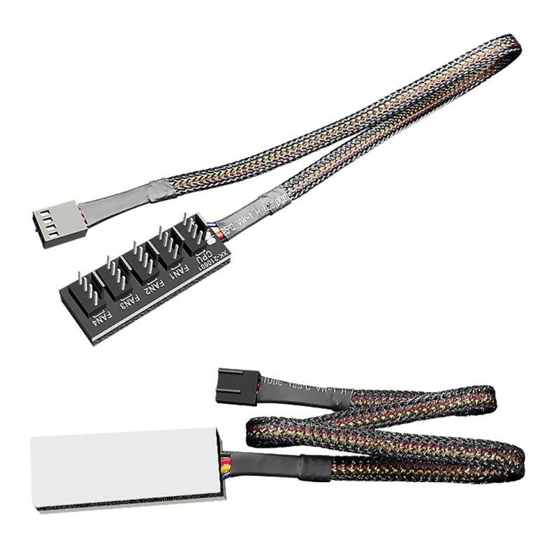 Coolmoon 4Pin PWM CPU Cooler/Chasis Fan 1 to 5 Splitter Hub Casing Fan ...