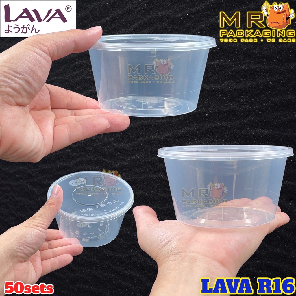 LAVA R12 R16 Round Container With Lid ( 50sets± ) R 12 16 oz Disposable ...