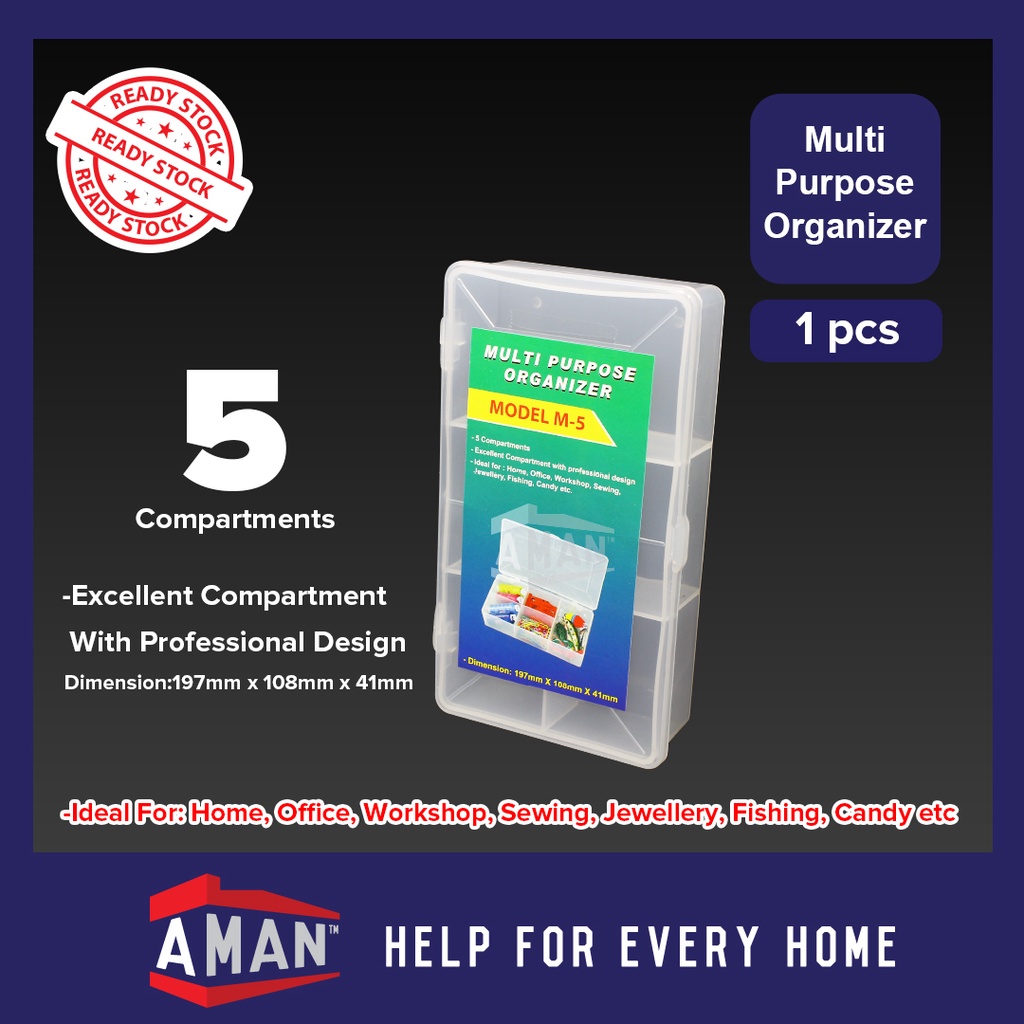 AMAN Hard Plastic Multi Purpose Organizer Small Storage Box Jewellery ...