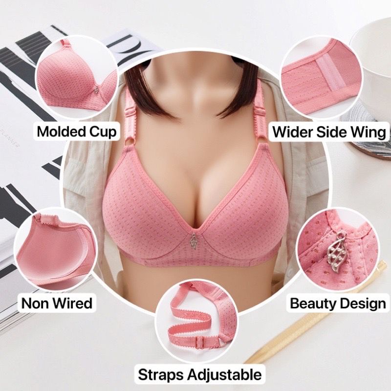 Women Bra Push Up Wireless BC Cup Cotton Straps Adjustable Baju Dalam  Wanita Tanpa Dawai /Tanpa Besi