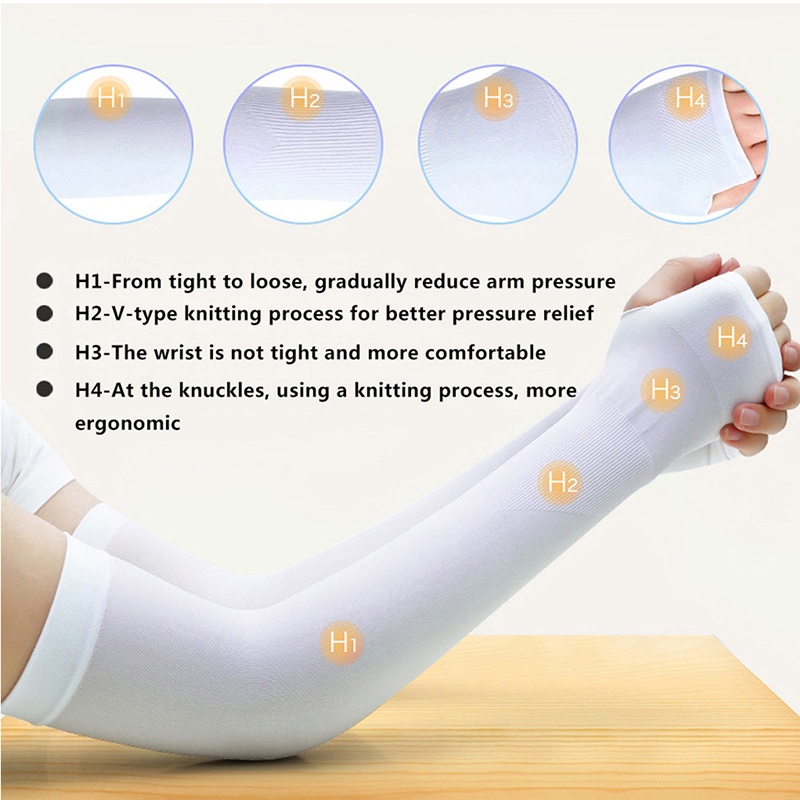 Aqua X & Let's Slim Cooling Hand Sock UV Protection Arm Sleeves Slim