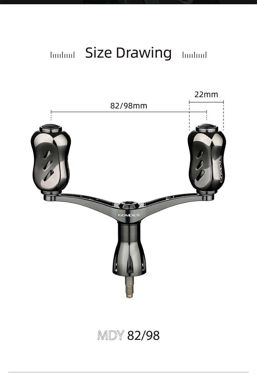 Poignée Gomexus Flame Galaxy 82 Mm Pour Moulinet Daiwa - Titane, Neuve
