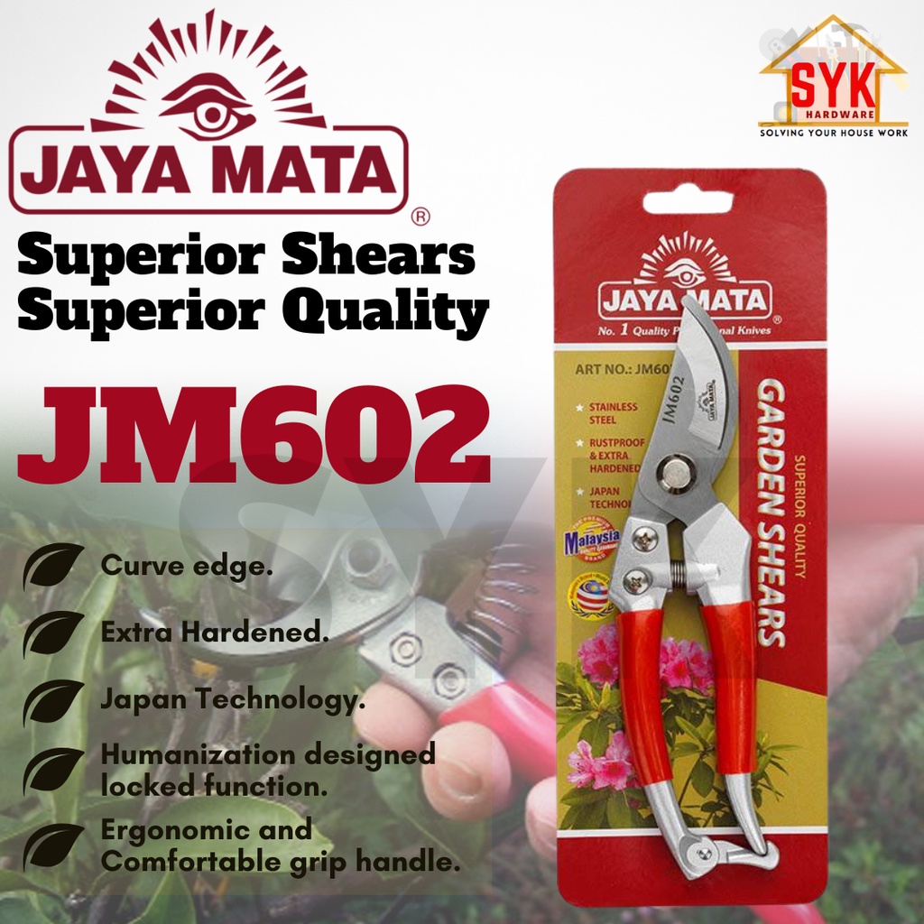 SYK Jaya Mata JM602 Superior Quality Garden Pruning Shears Gardening ...