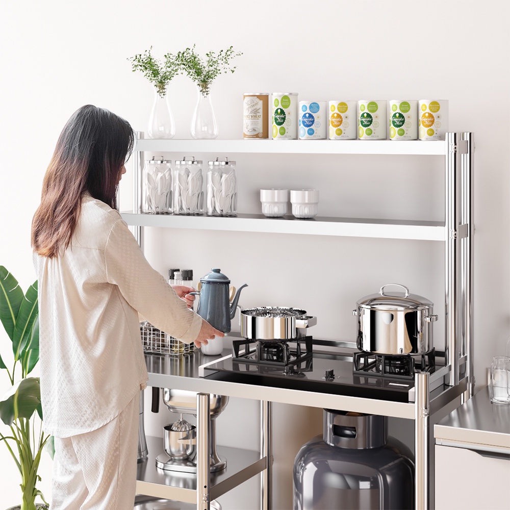 Rak Dapur Gas Stove Rack Stainless Steel Cooking Table With Storage ...