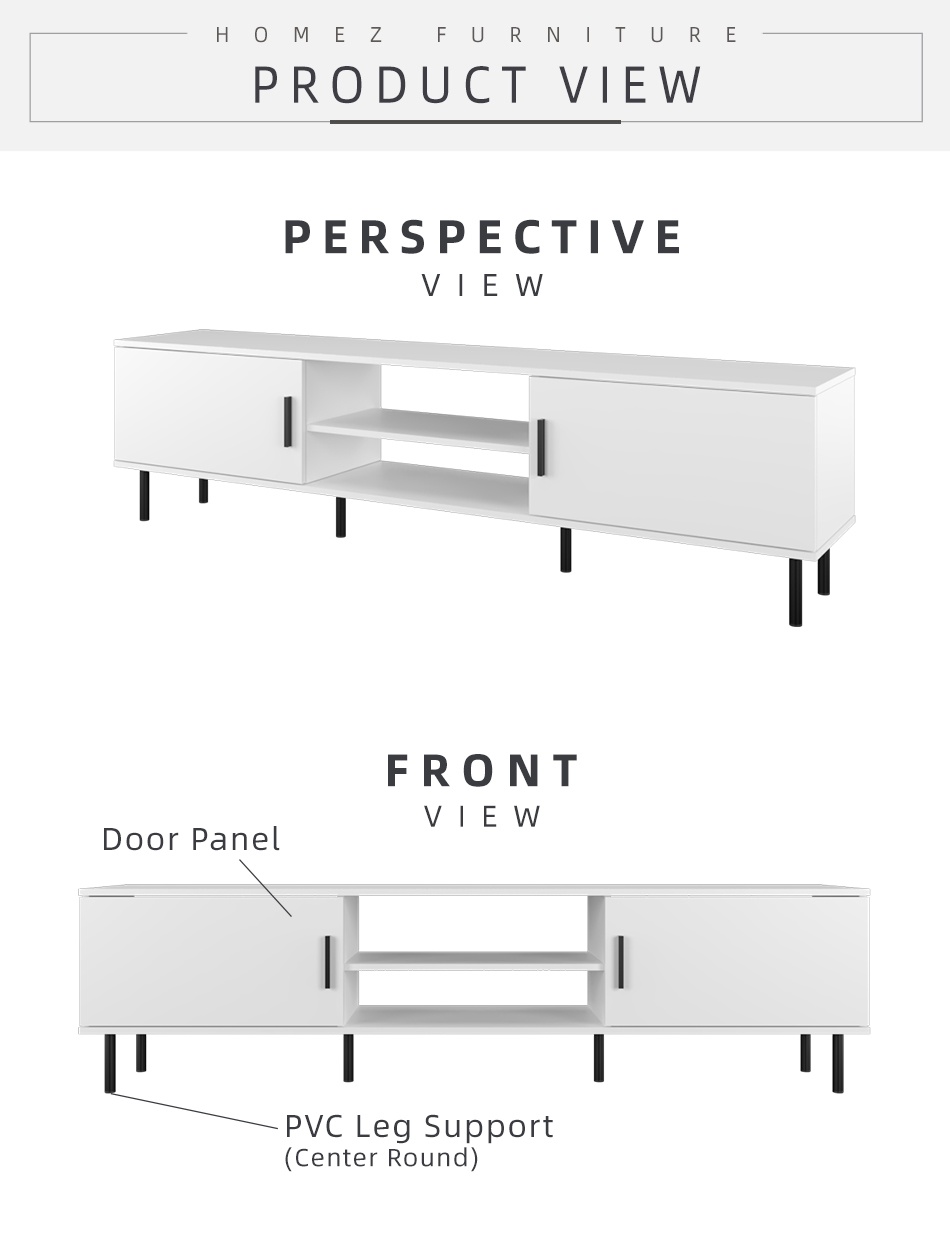 [FREE Shipping] Homez TV Cabinet White Modernist Design Solid Board Tv ...