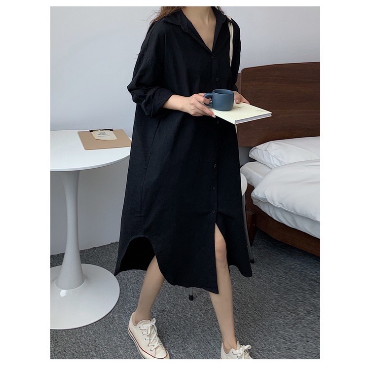 🌸Ready Stock🌸Women Korean Fashion Long Dress Simple Basic Casual Long ...