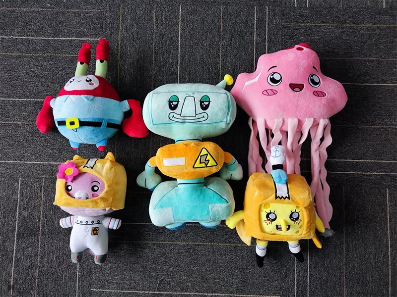 Spongebob Box Ocean Series Carton Little Man Crab Boss Octopus Plush Toy  Cute Fox Jellyfish Doll