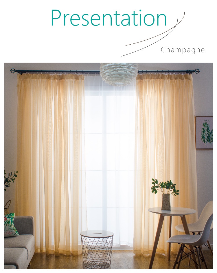Solid Color Multicolor Bay Window Screening Solid Door Curtains Drape ...