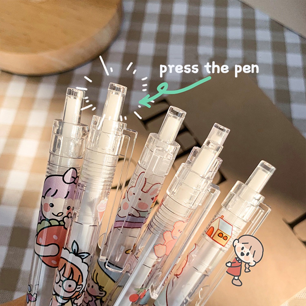 10 Style Random Style Cute Cartoon Pressing Gel Ink Pen Lovely Pink ...