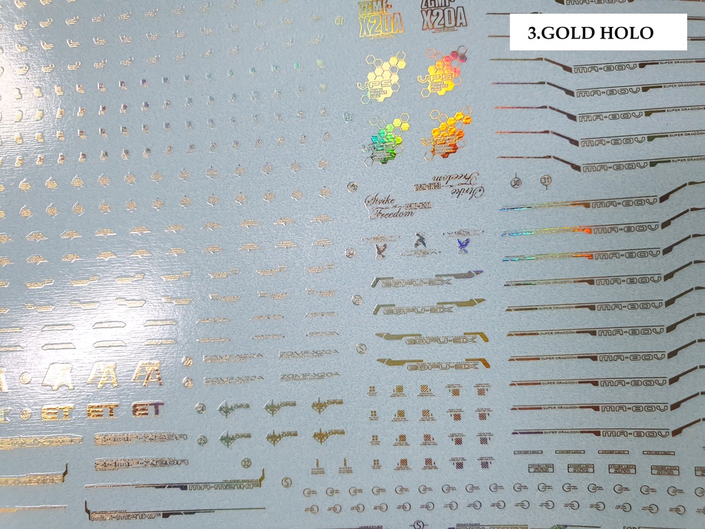 DL Model 1/100 Gold Water Slide Decals For MG MB Strike Freedom Gundam ZGMF-X20A