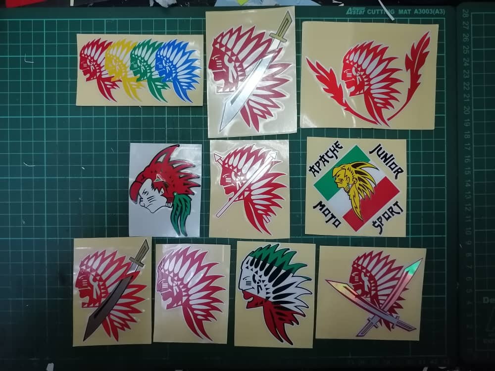[Ready Stock]Apachee design / Apachee Pedang & Daun sticker cutting ...