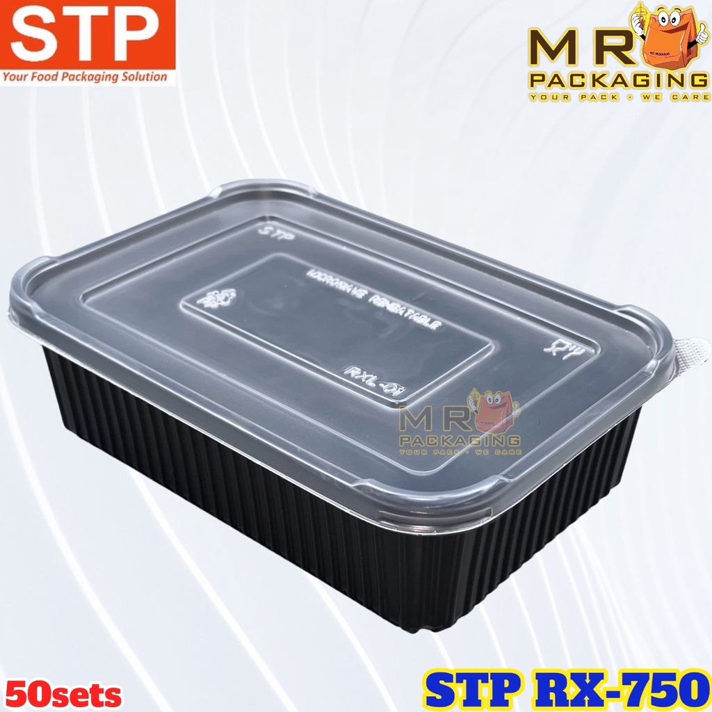 STP Rectangular Lunch Box & Lid [ 50sets± ] STP RX750 Disposable ...