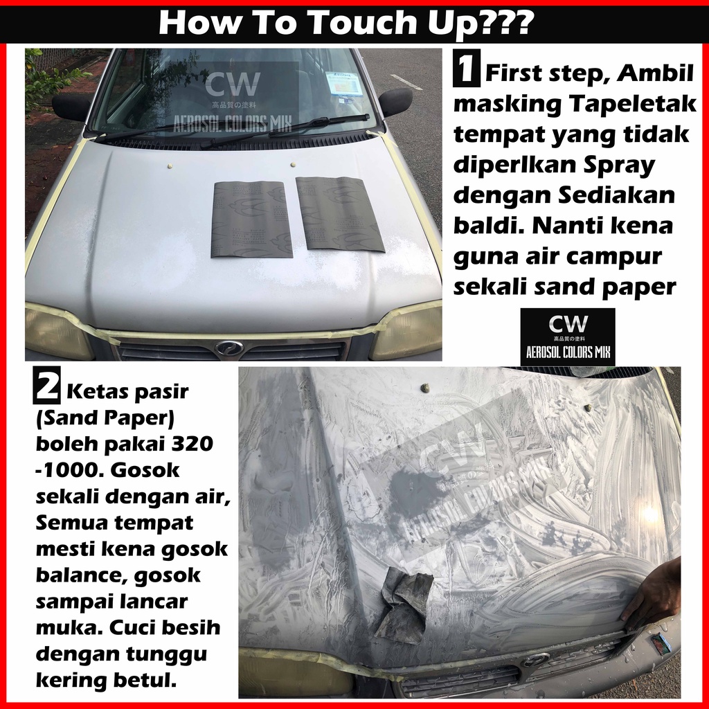 [ Perodua Alza 2022 NEW ] Touch Up Paint Color CW Aikka Aerosol DIY Cat ...