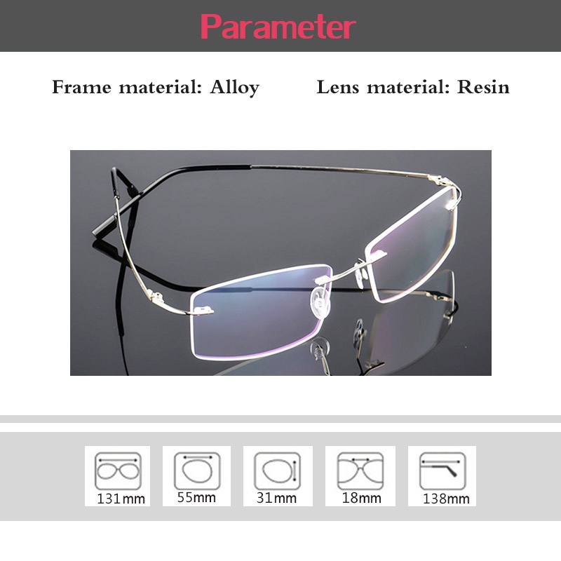 New Optical Glasses Frame Alloy Durable Non Presbyopia Myopia Frame ...