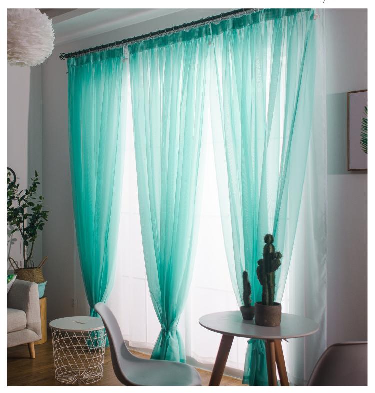 Solid Color Multicolor Bay Window Screening Solid Door Curtains Drape ...