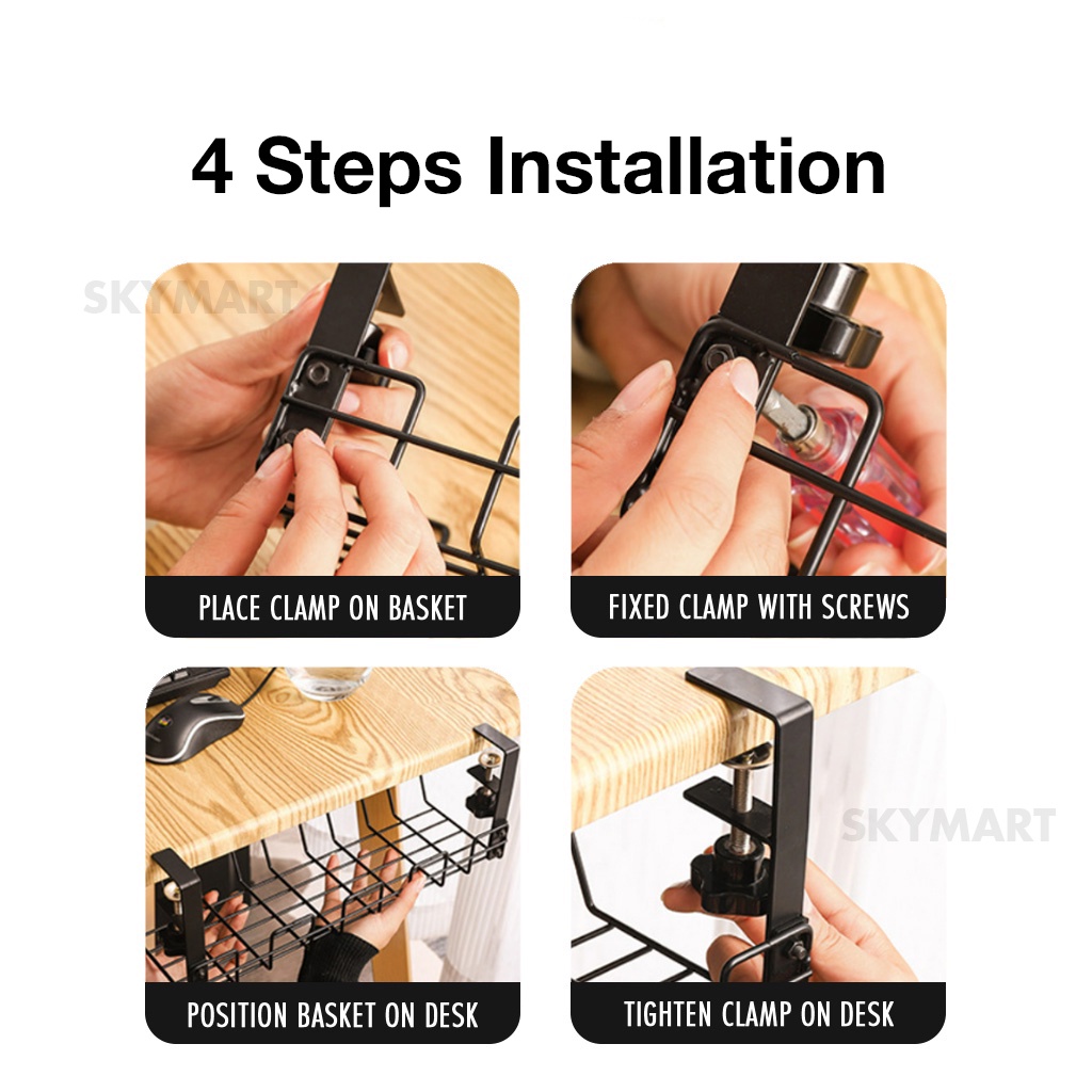Under Desk Cable Organizer under desk cable management Storage