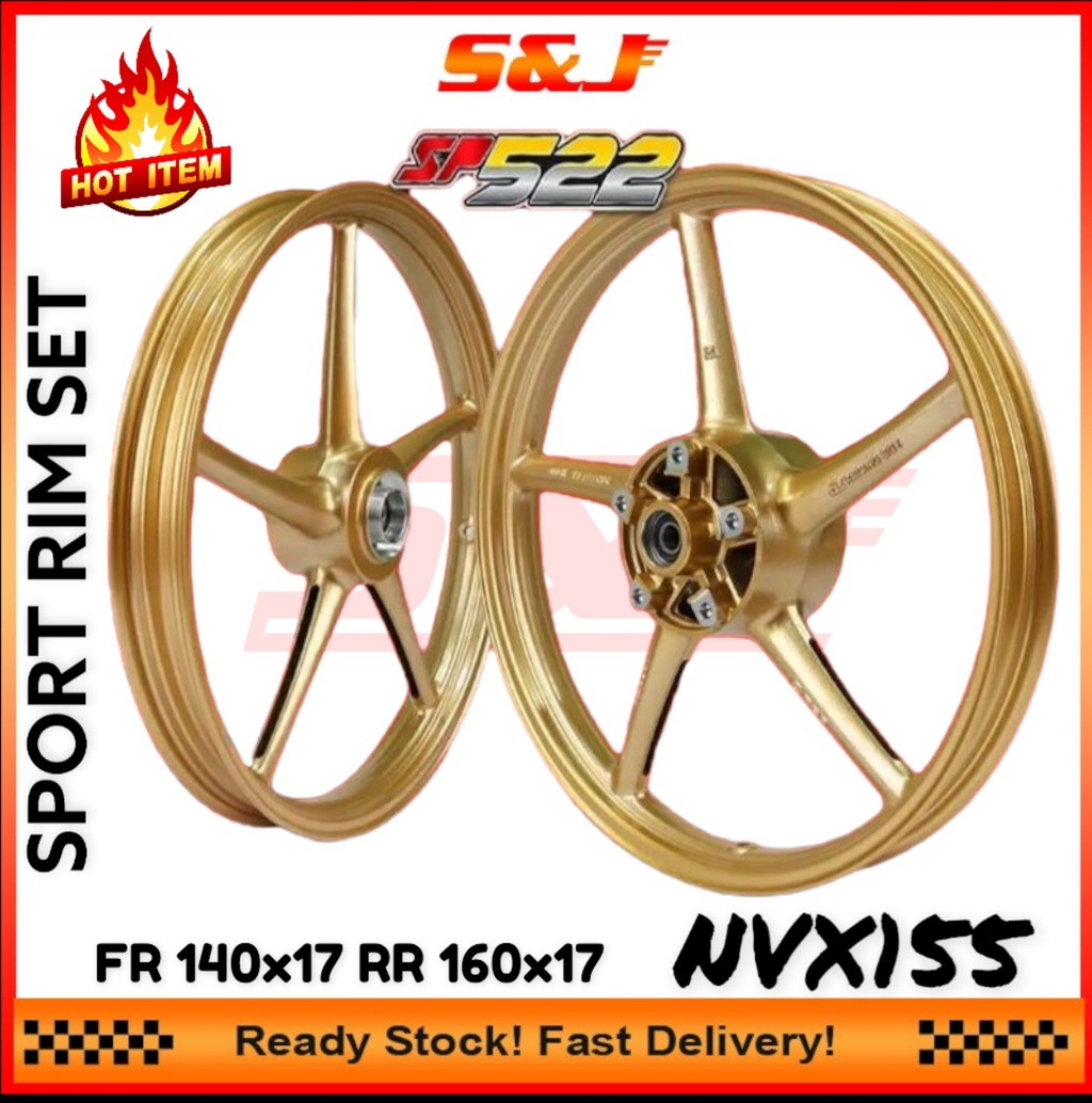 RCB NVX155 NVX SP522 SPORT RIM SET GOLD / BLACK | Shopee Malaysia