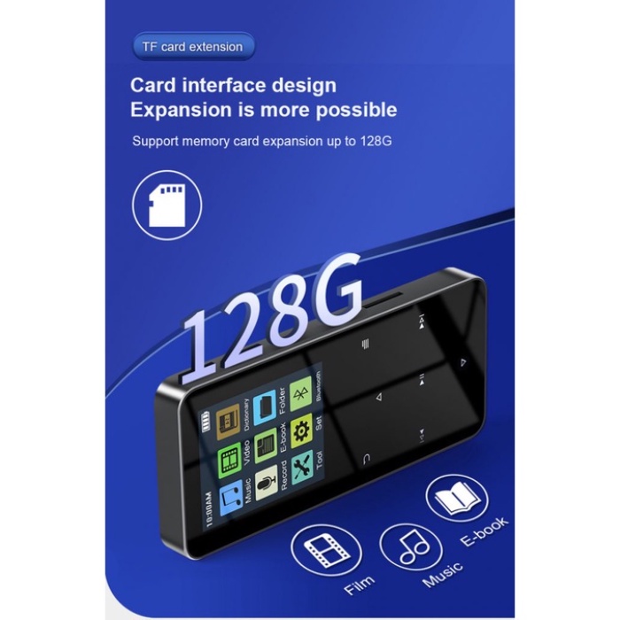 Metal Touch Screen MP3 Bluetooth Player Music Maximum Support 128GB ...