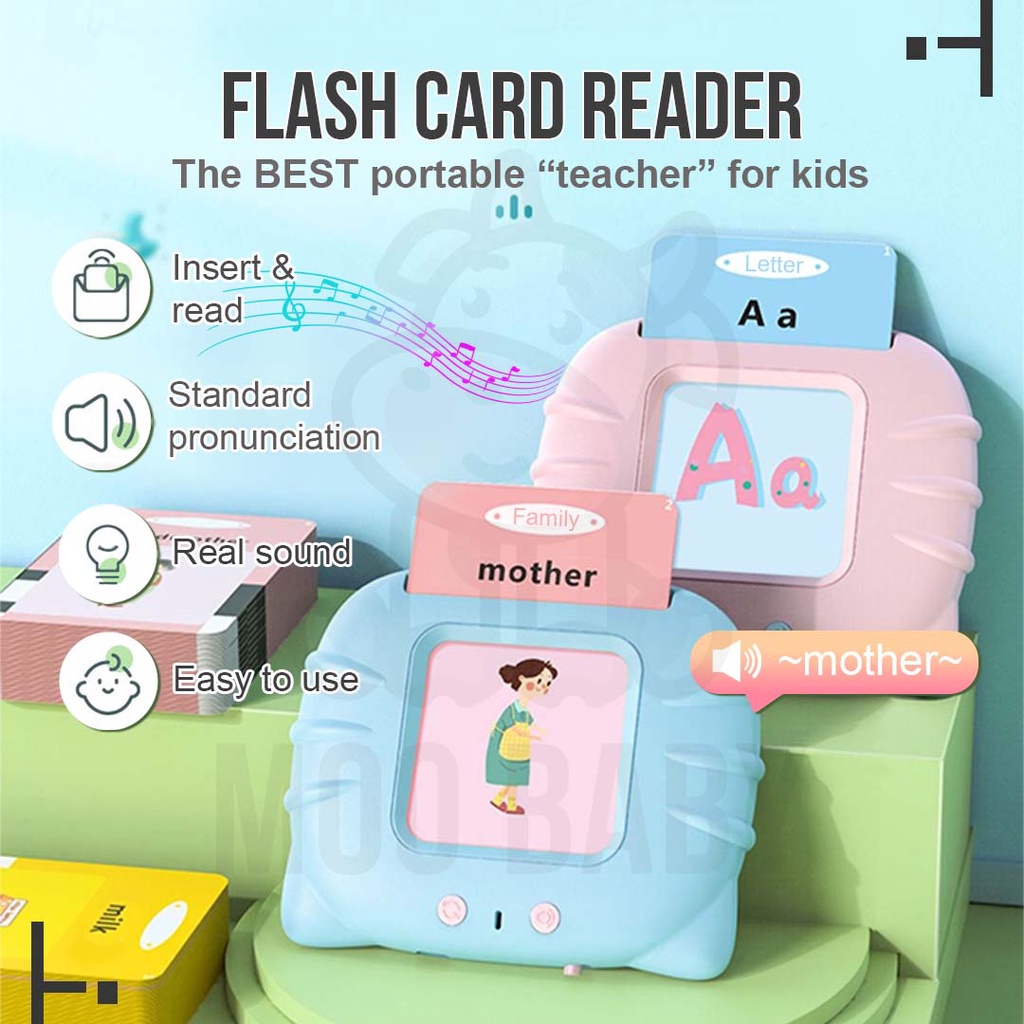 ⭐Moo Baby Suku Kata Flash Card Reader Kad Belajar Talking Baby ...