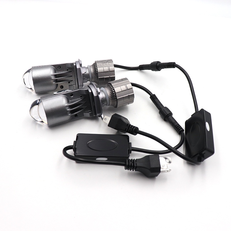Dual Color 100W H4 Car LED Mini Projector Lens Automobles Light Bulb ...