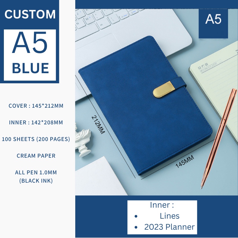 CUSTOM ENGRAVE Nama A5 Notebook Planner Journal sketch book Buku Nota ...