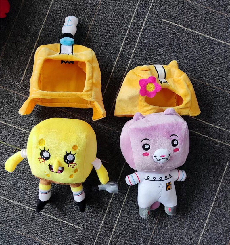 Newest Lankybox & SpongeBob SquarePants Plush Doll Crab Boss Squidward  Stuffed Toys Cute Fox Jellyfish Dolls Birthday Xmas Gift