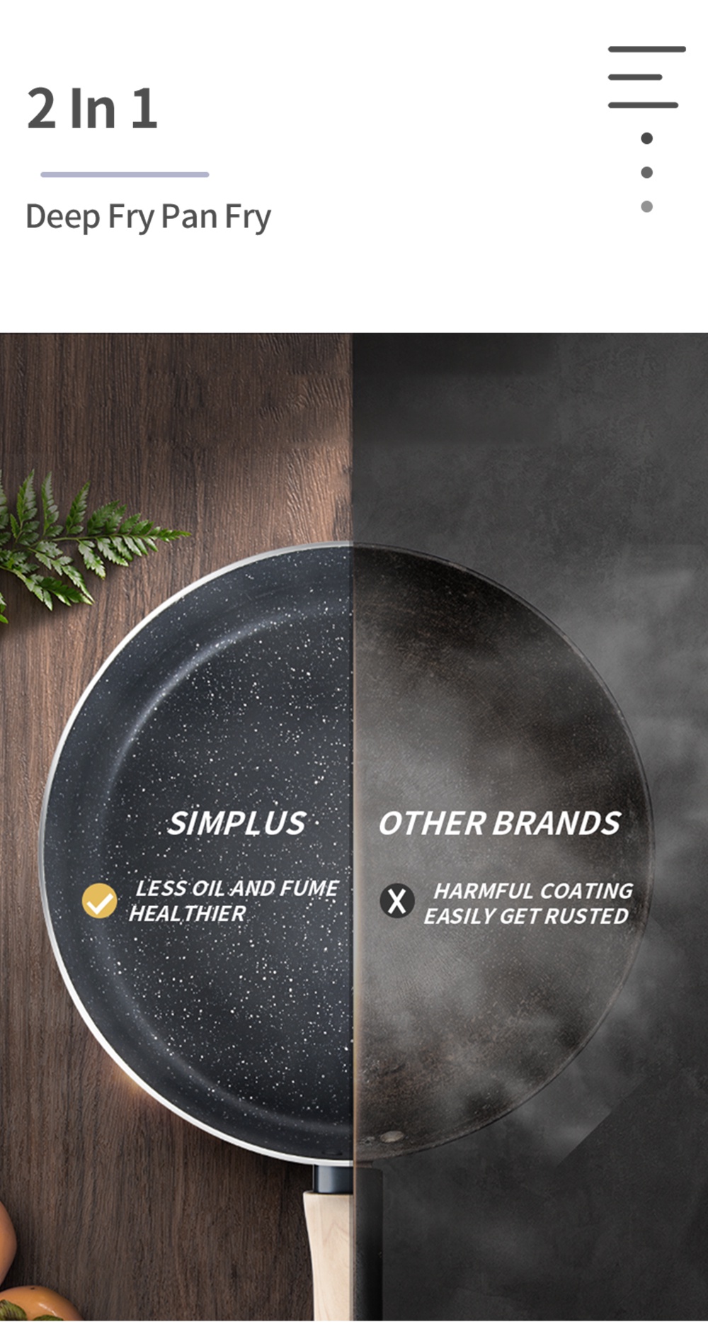 Simplus 24cm Fry Pan/24cm Soup Pot/28cm Wok/18cm Sauce Pot U.S. XYLAN