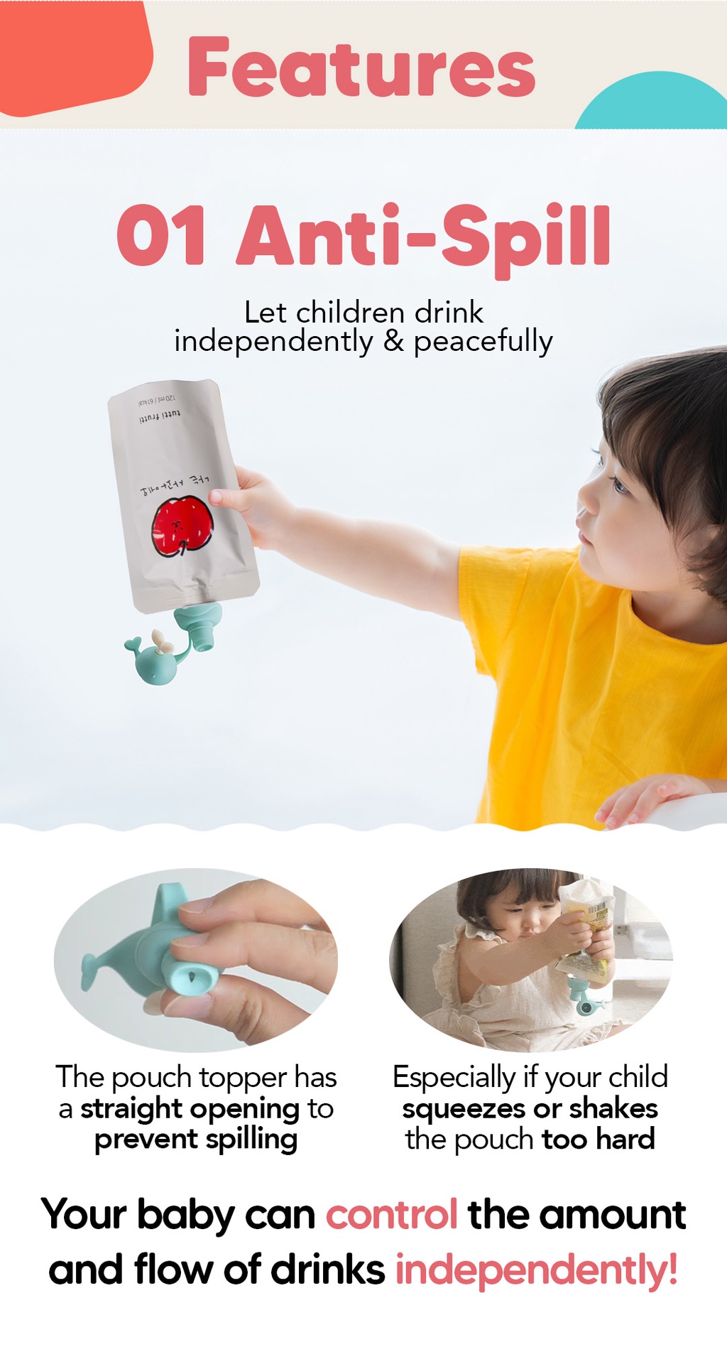 Firgi Pouch Topper / Kids Pouch Juice Cover / Baby Food Spout Top ...